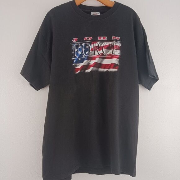 Jerzees Vintage John Force black T-shirt size L - Picture 1 of 5